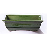 Alfareros Damian Canovas Maceta para Bonsai DE Barro Y ESMALTADA EN Color Verde. Medidas 18X14X6 CM.Modelo HIROSIMA. con…